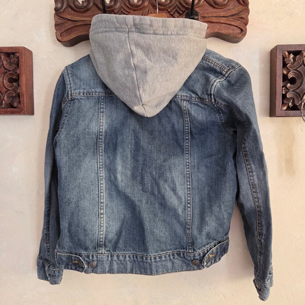 Indigo Star Denim & Dry Goods American Vintage KIDS Jean Jacket Knit Hood✨️10/12 - Picture 2 of 11